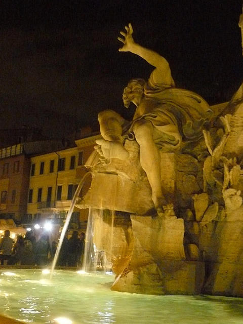 a négy folyó kútja a Piazza Navonén