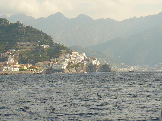 Positano a tengerről